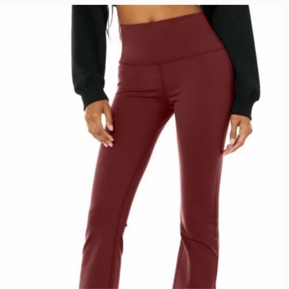 Alo Airbrush High Waist Cranberry Flare Pants Size Small - Picture 4 of 15